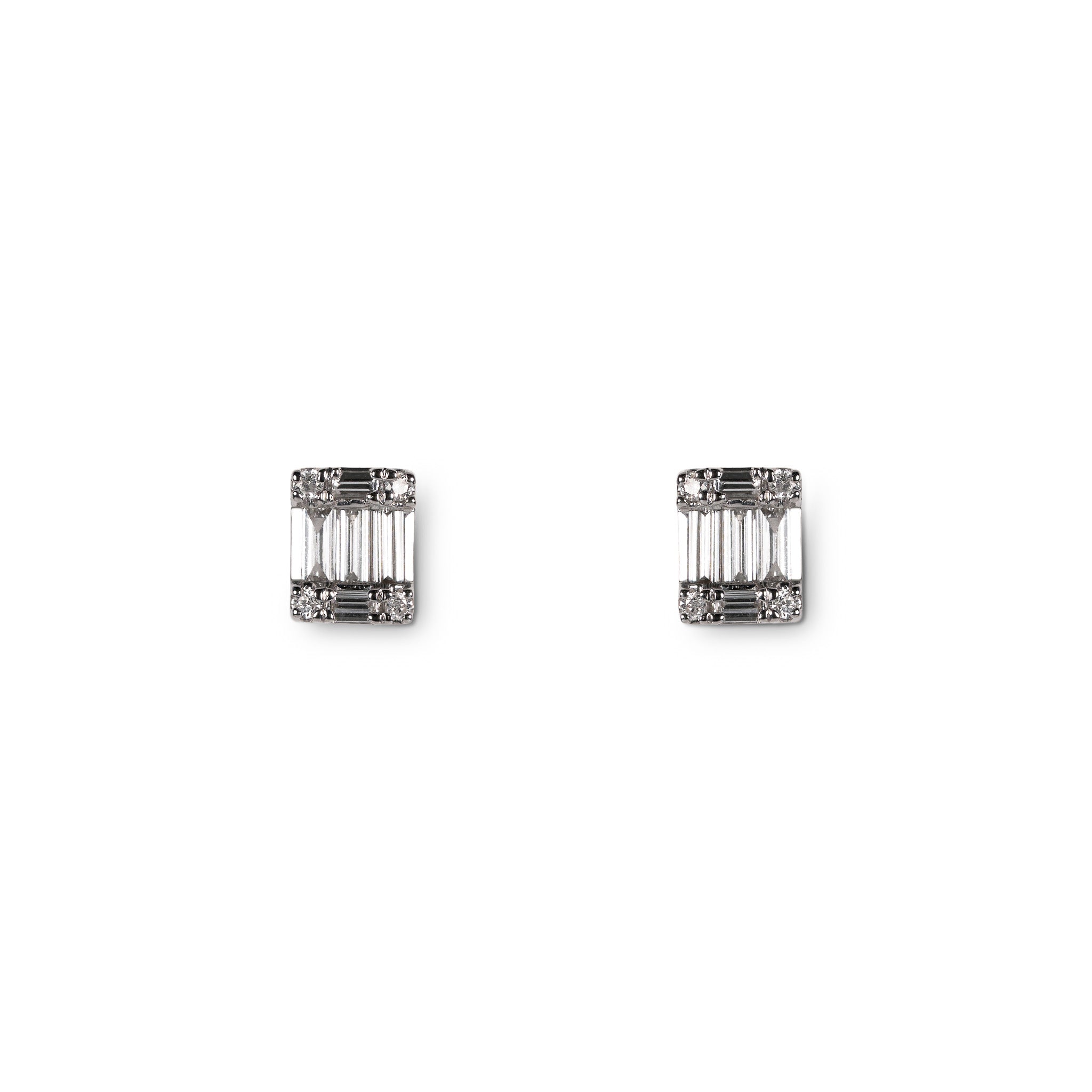440 Basic ダイヤモンド ピアス バゲット K18ホワイトゴールド