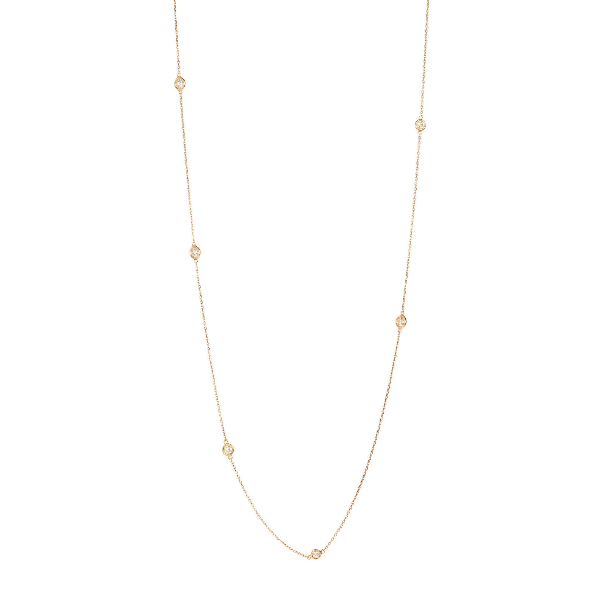 440 Basic ダイヤモンド ステーションネックレス 1.2ct K18イエローゴールド