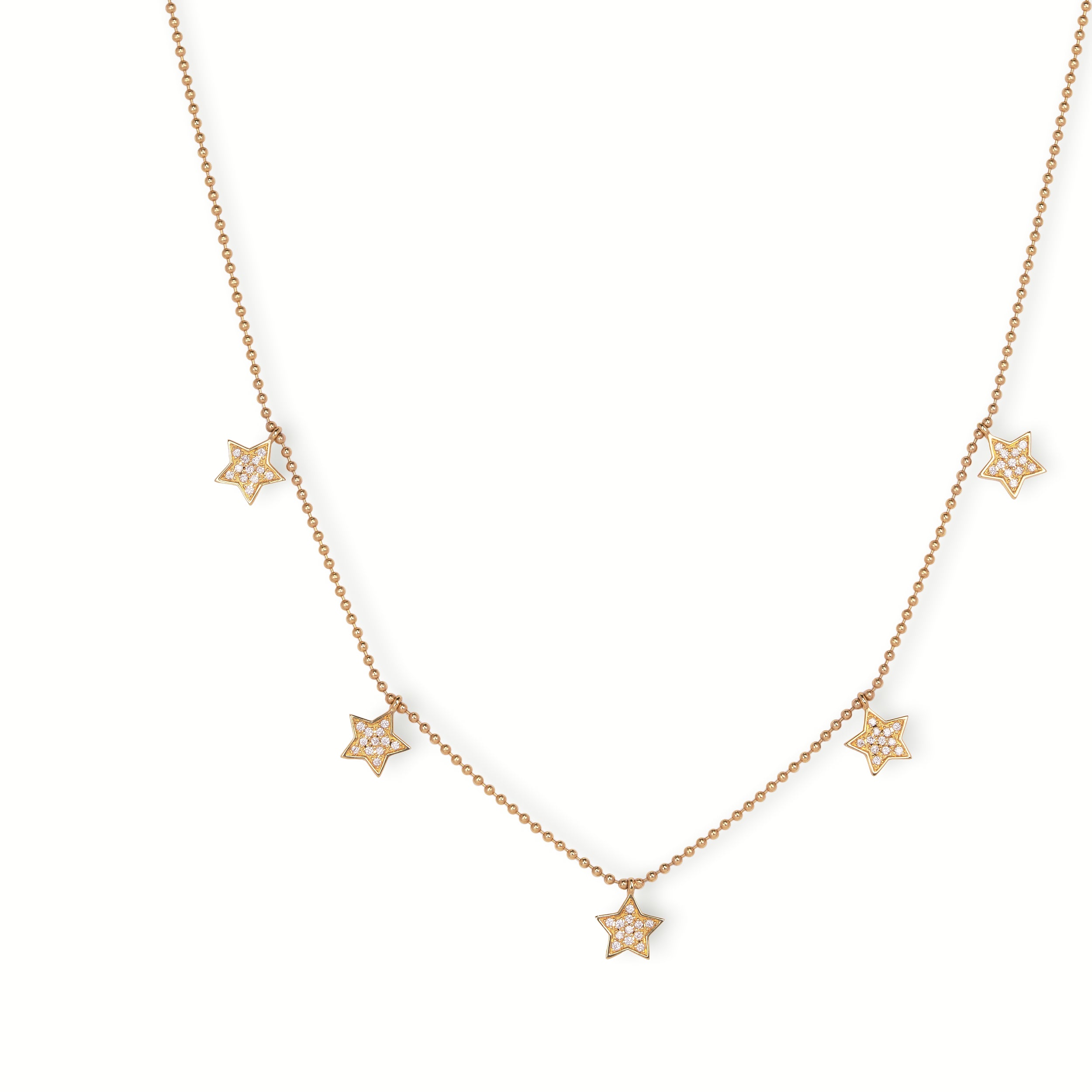 440 Basic Star ダイヤモンド ステーションネックレス K18イエローゴールド