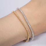 440 Basic Classic ダイヤモンド テニスブレスレット 1.4ct 着用 重ねづけ