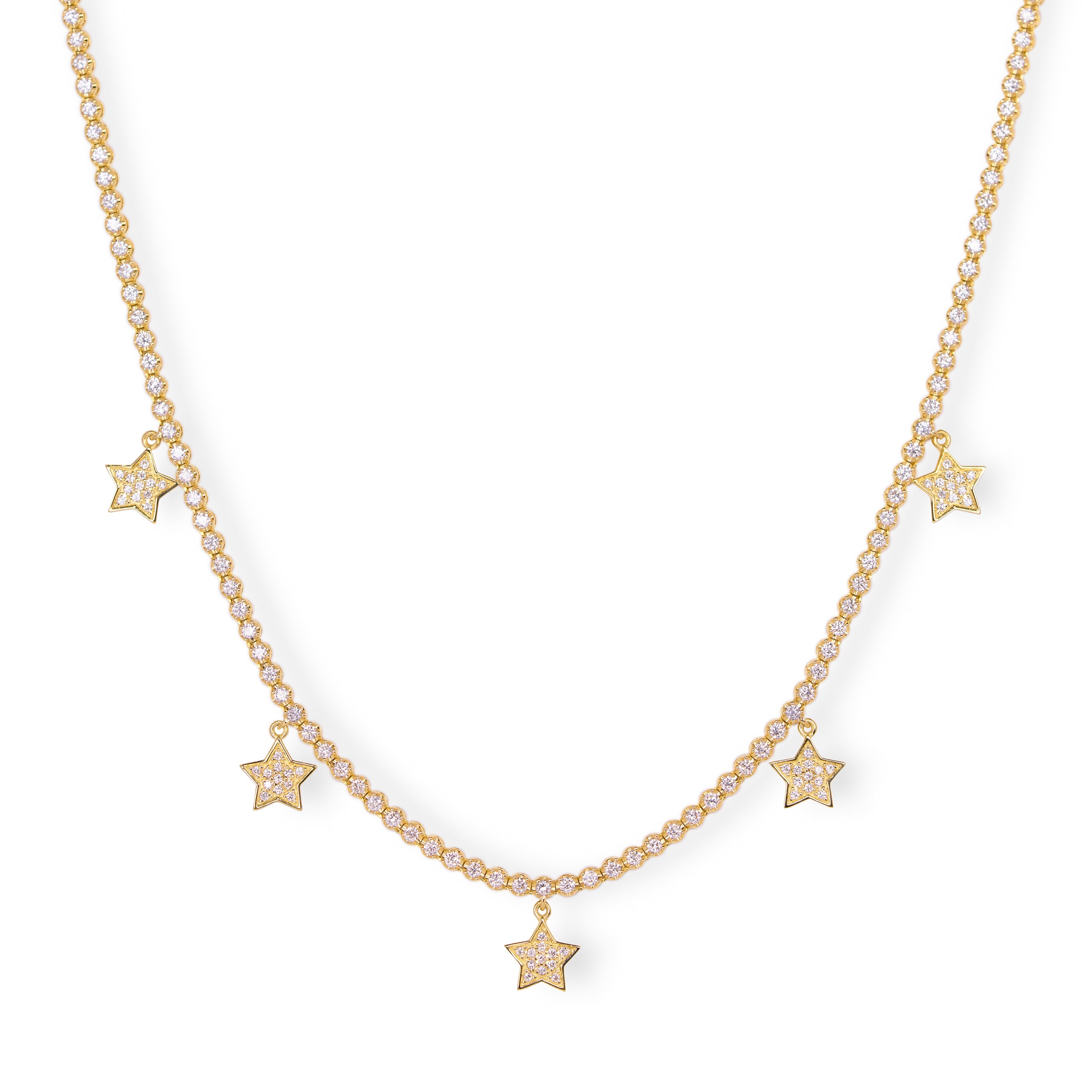440showroom K18 ダイヤモンド 1ct スター テニスネックレス 18金 ゴールド