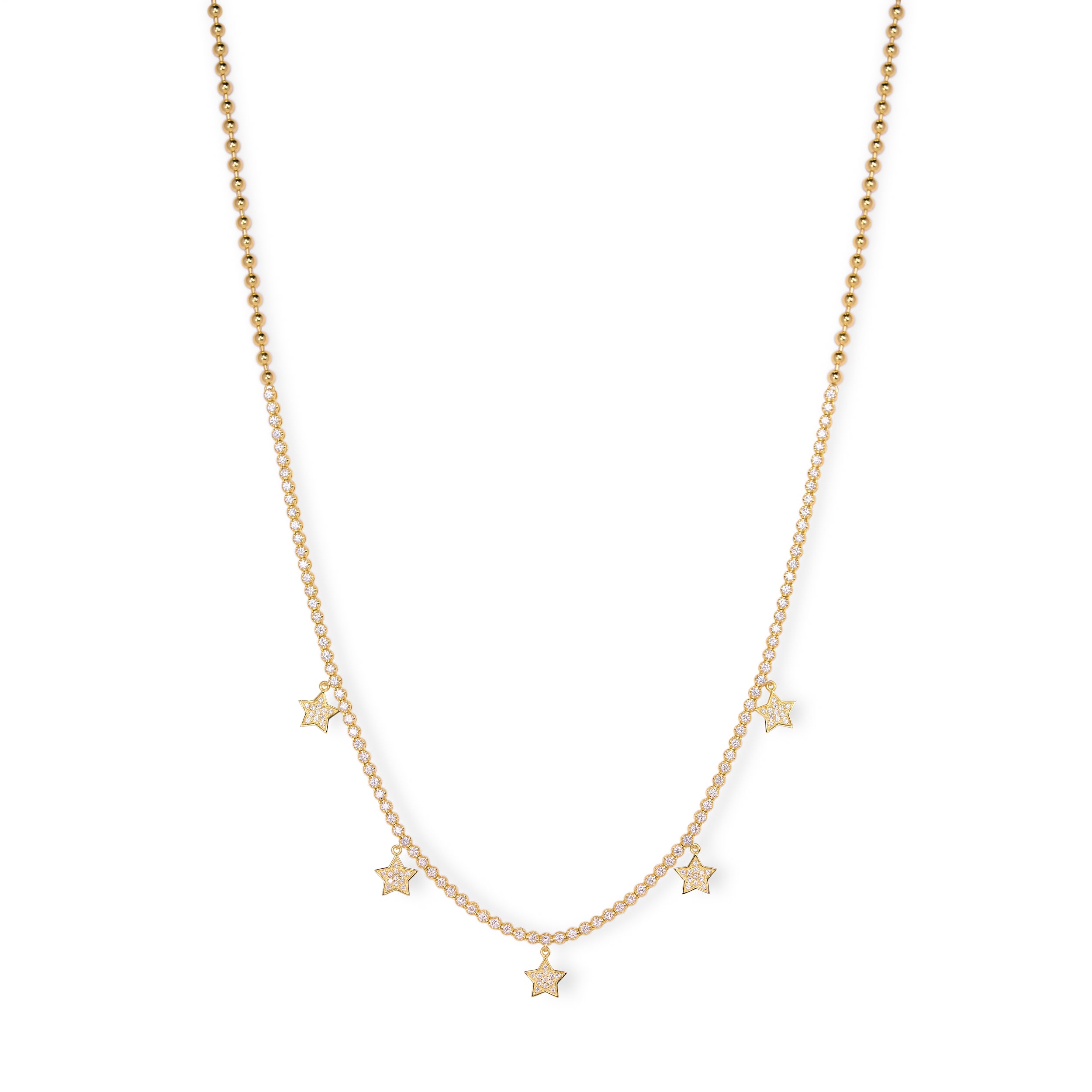 440showroom K18 ダイヤモンド 1ct スター テニスネックレス 18金 ゴールド