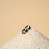South Sea Pearl Double Pierced Earrings (Ruby) 9.7mm K18 Yellow Gold