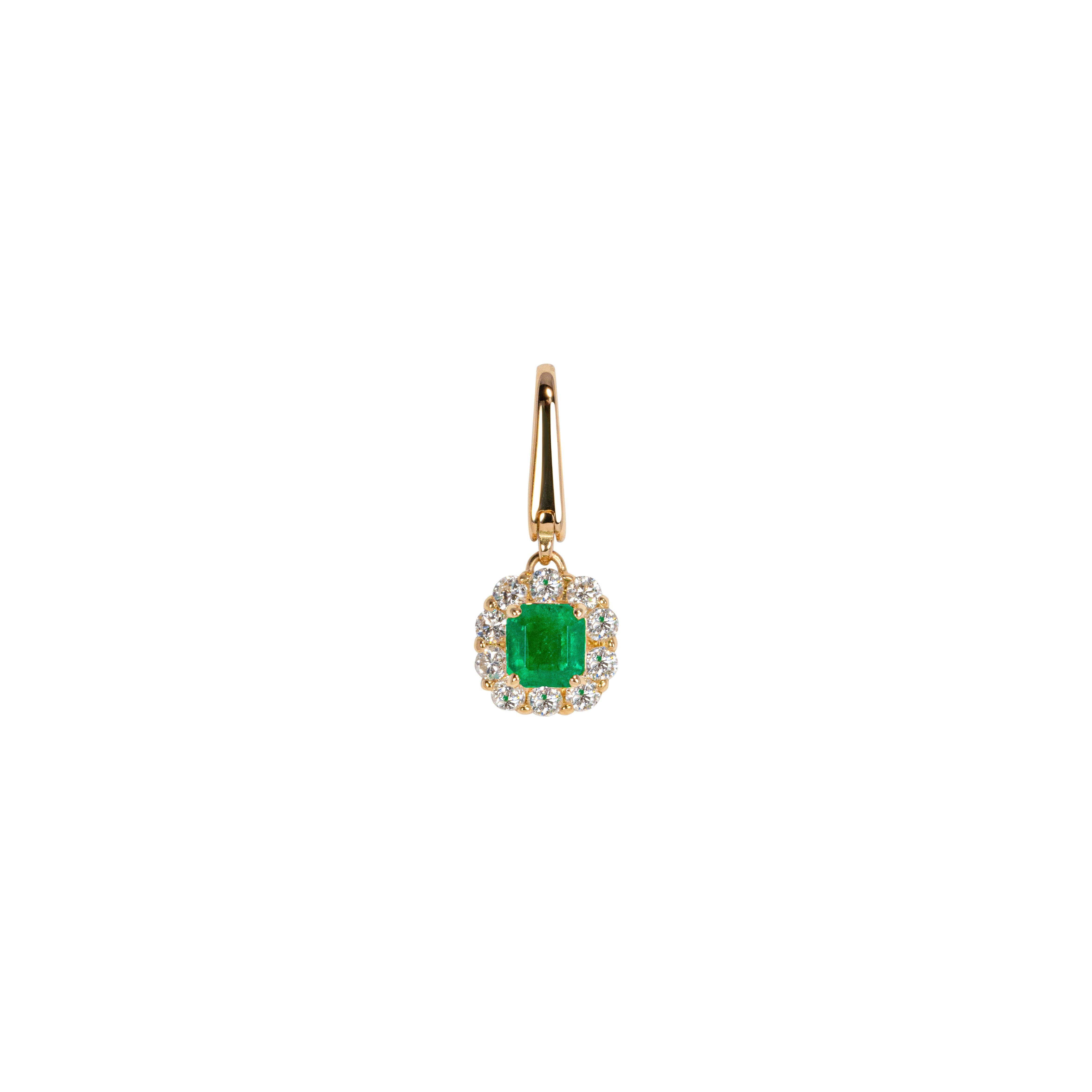 Tutu×Act エメラルド 0.41ct チャーム K18イエローゴールド ダイヤモンド