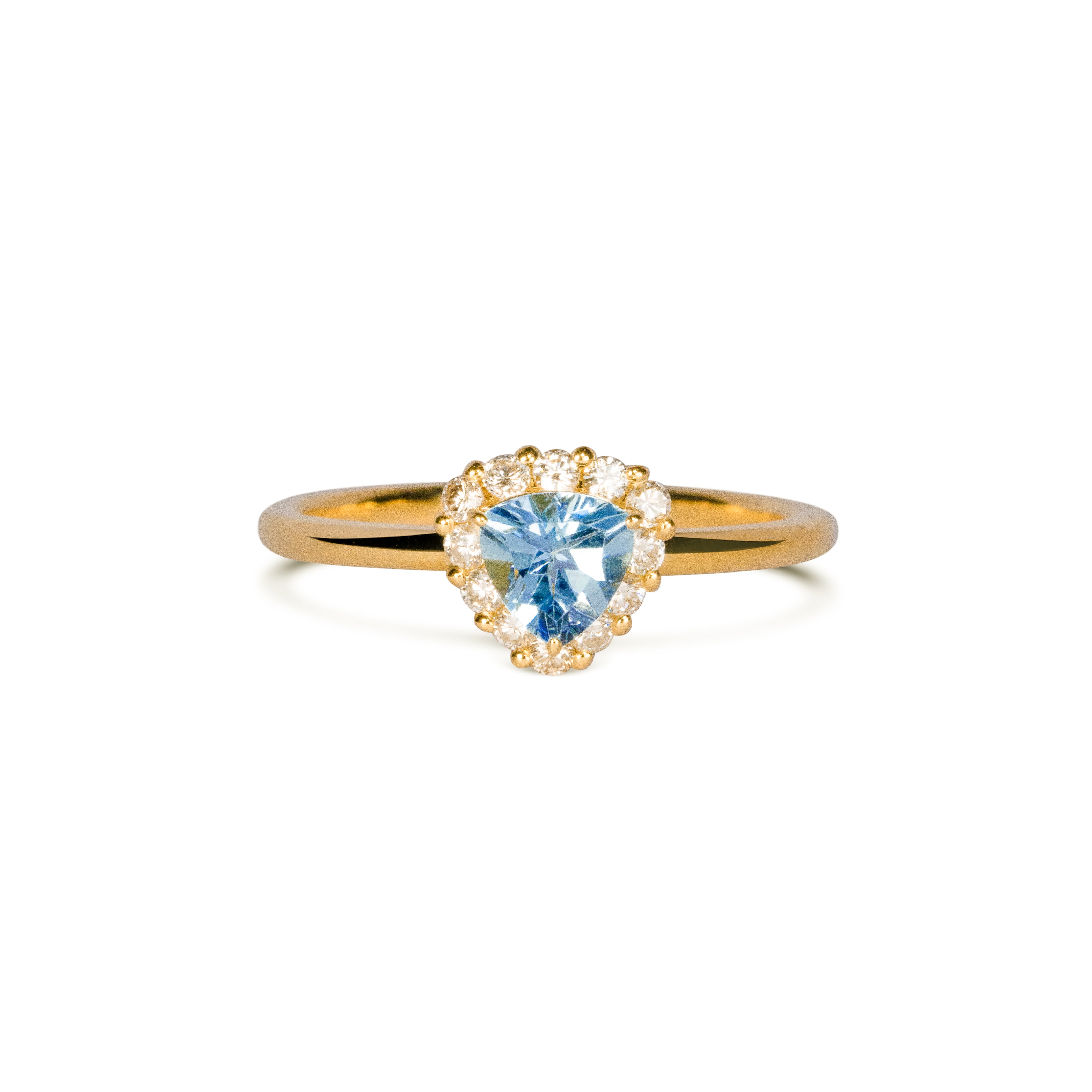 Tutu アクアマリン リング 0.45ct K18イエローゴールド ダイヤモンド