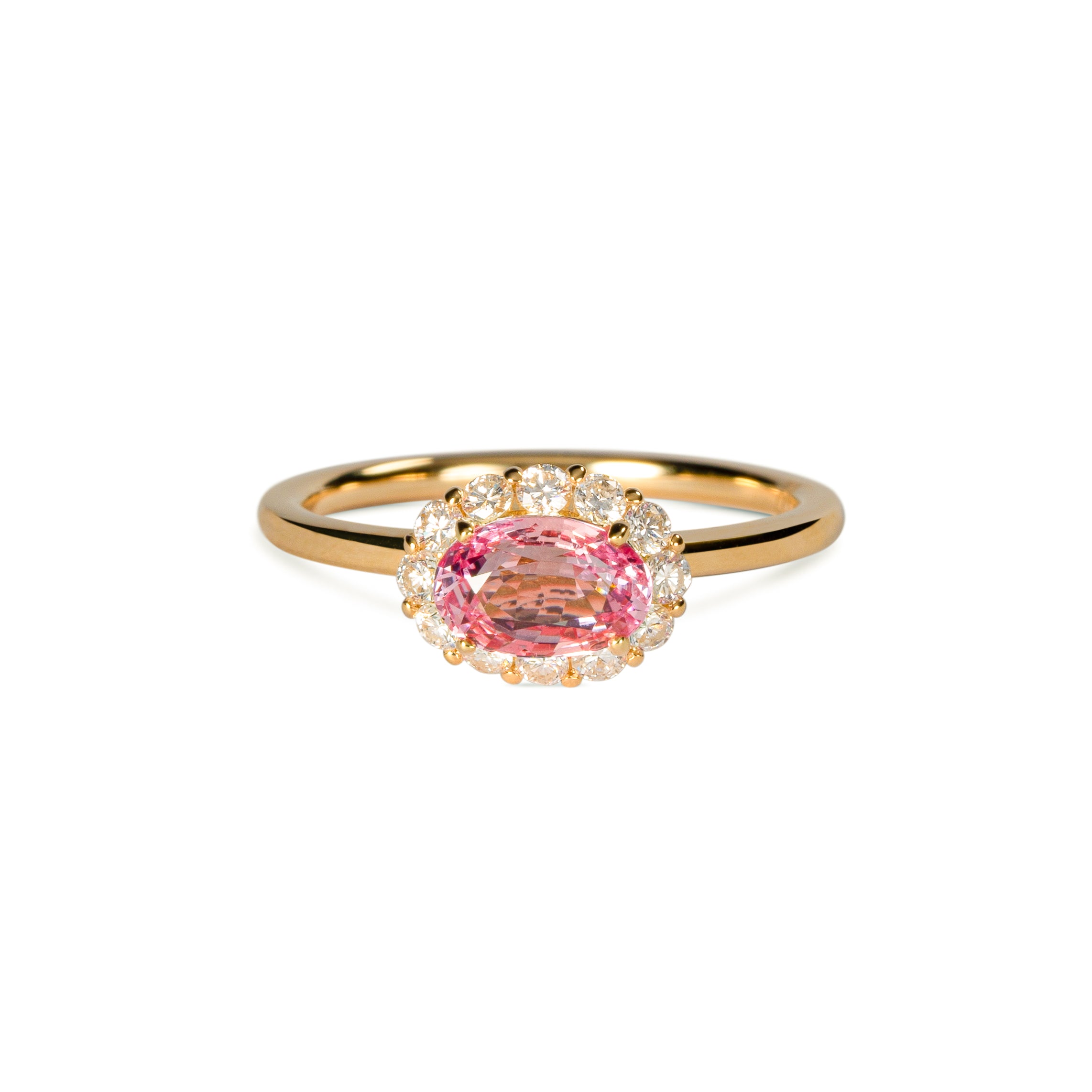 Tutu パパラチアサファイア リング 1.02ct K18イエローゴールド ダイヤモンド