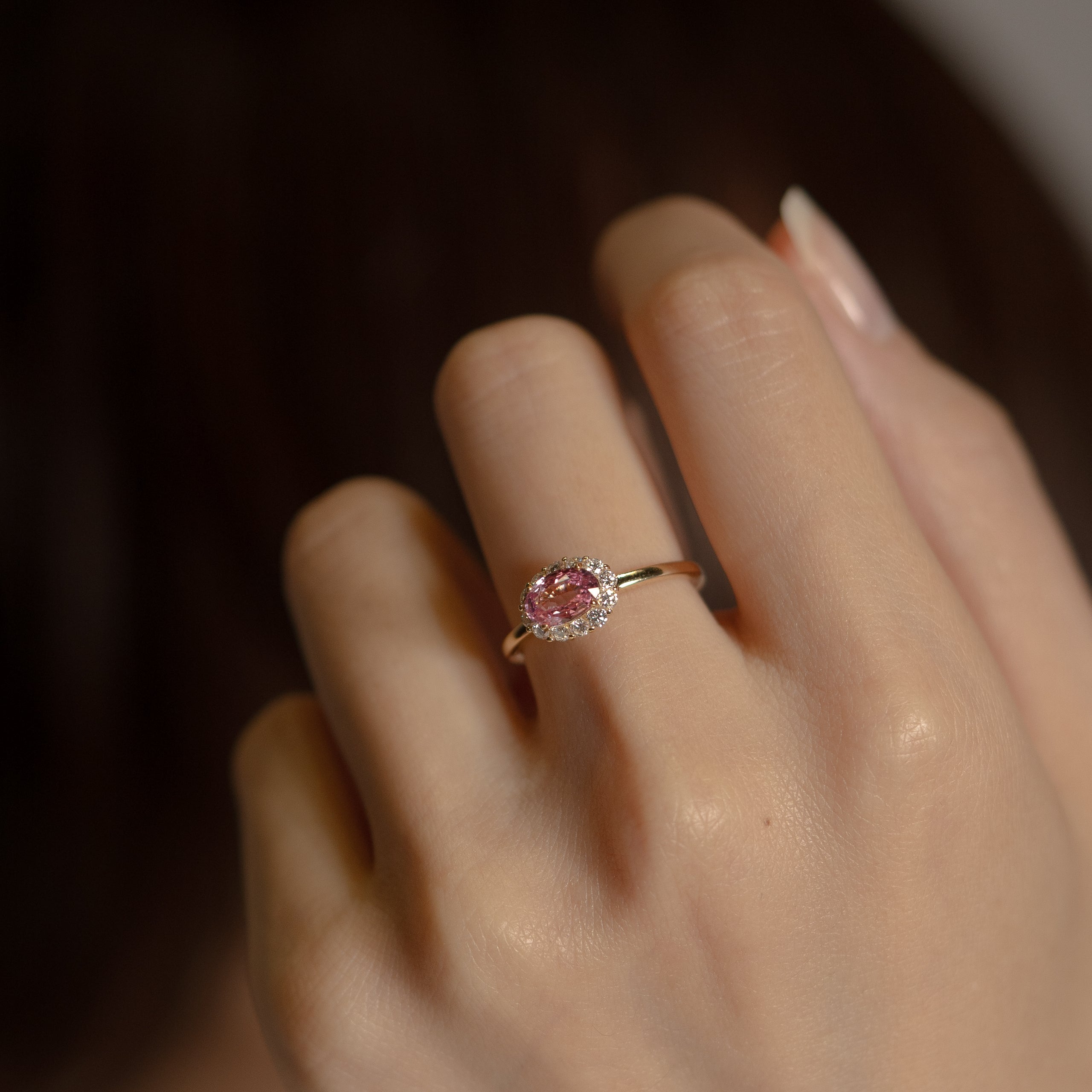 Tutu パパラチアサファイア リング 1.02ct 着用イメージ