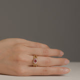 Tutu パパラチアサファイア リング 1.02ct 着用 正面